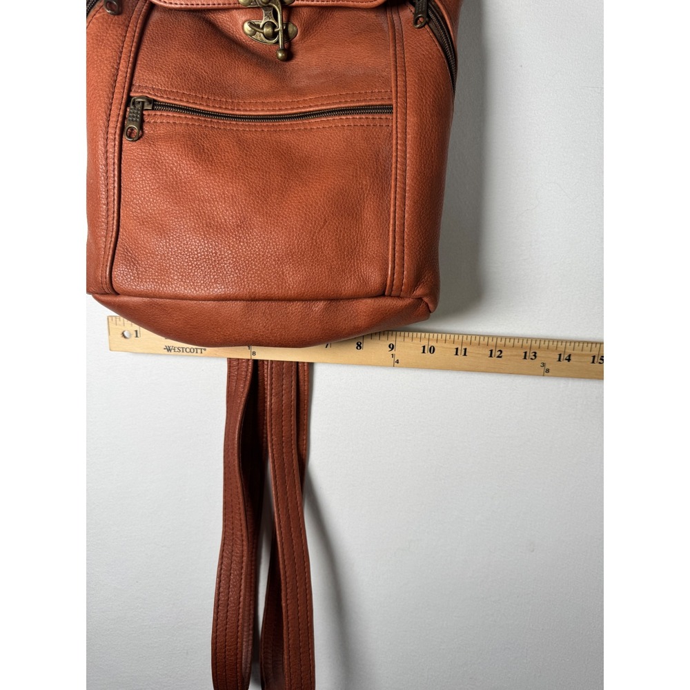 Vintage Argentina Leather Backpack Womens Small Brown Excellent Sling Bag - Picture 3 of 9